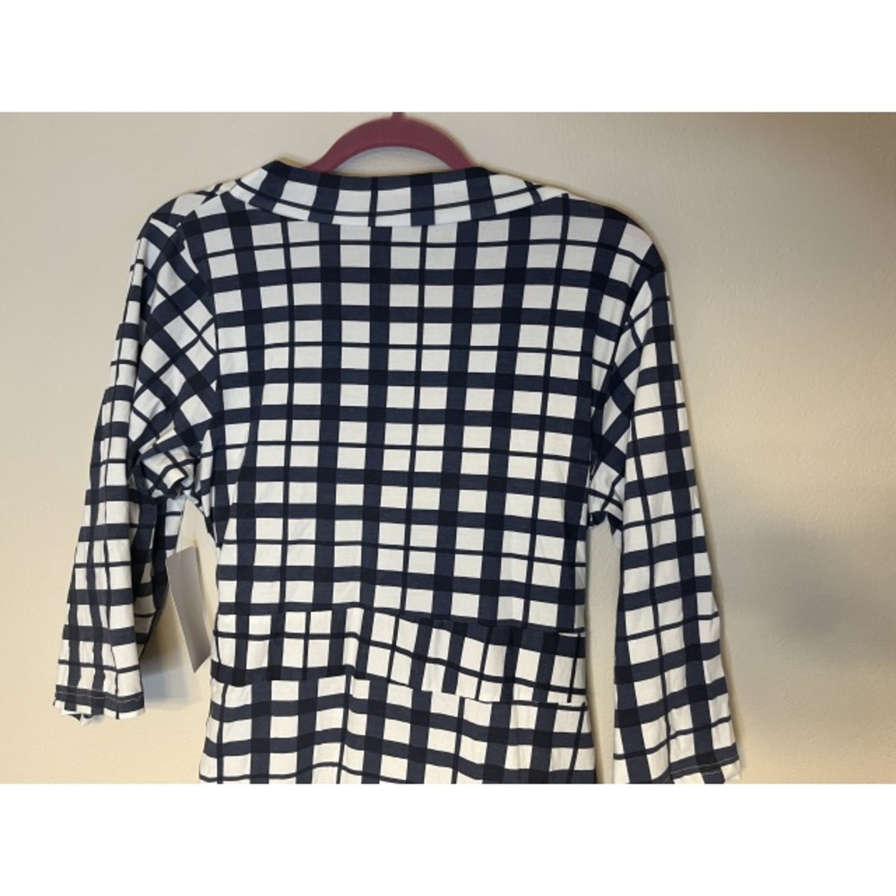 BABY BE MINE navy blue / white gingham pregnancy / postpartum robe S/M NEW - Picture 9 of 12